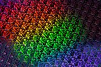 A silicon wafer patterned with chips