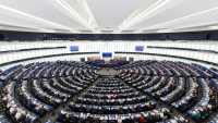 The European Parliament hemicycle in Strasbourg