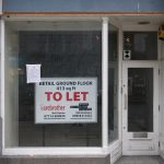 An empty shop unit on Moorgate in the City of London