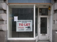 An empty shop unit on Moorgate in the City of London